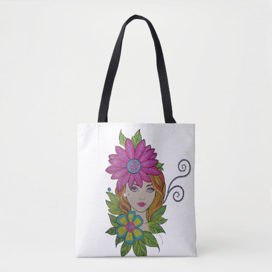 Bloemenkroon Meisje Boho Tassen Tas (Voorkant)