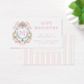 Bloemenkroon Monogram Geschenkregistratiekaart Visitekaartje (Bureau)