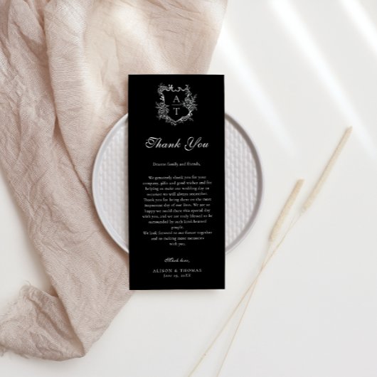 Bloemenkroon Monogram Huwelijk Dankjewel Place Car Menu