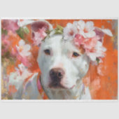 Bloemenkroon Pit Bull Decoupage Tissuepapier (Voorkant)