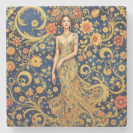 bloemenkroon stenen onderzetter