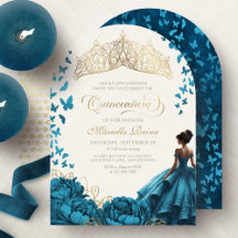 Bloemenkroon Tiara Turquoise Quinceanera