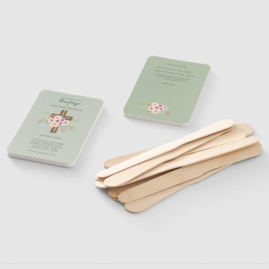 Bloemenkruis BAUTIZO Doop Baptism Programma Handwaaier (Niet-gemonteerd)
