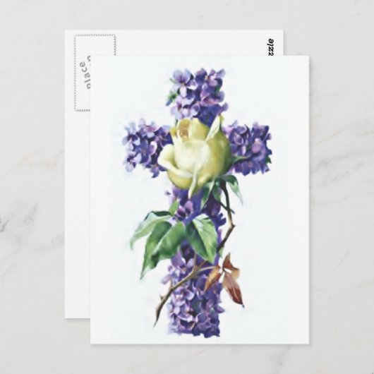  bloemenkruis briefkaart (Voorkant / Achterkant)