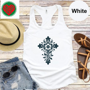 Bloemenkruis Christelijk Geloof T-shirt