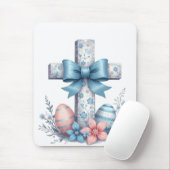 Bloemenkruis Coquette Jesus Bow Christelijke Relig Muismat (Met muis)