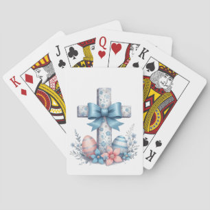 Bloemenkruis Coquette Jesus Bow Christelijke Relig Pokerkaarten