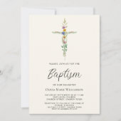 Bloemenkruis doop kaart (Voorkant)