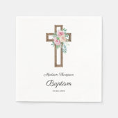 Bloemenkruis doop servet (Voorkant)