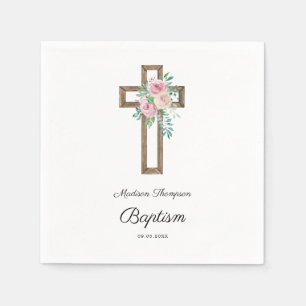 Bloemenkruis doop servet