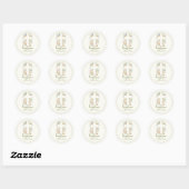 Bloemenkruis doop – zachte pastel ronde sticker (Vel)