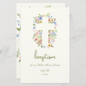 Bloemenkruis doopmenu – Zachte pastel (Voorkant / Achterkant)