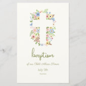 Bloemenkruis doopmenu – Zachte pastel (Voorkant)