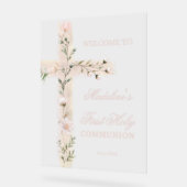 Bloemenkruis Eerste Communie Acryl Bord (Hoek)