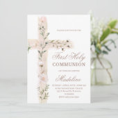 Bloemenkruis Eerste Communie Kaart (Staand voorkant)