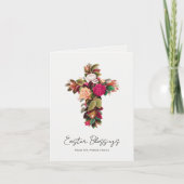   Bloemenkruis Gepersonaliseerd Pasen Feestdagen Kaart (Voorkant)