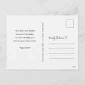 Bloemenkruis Gepersonaliseerd Pasen Feestdagenkaart (Achterkant)