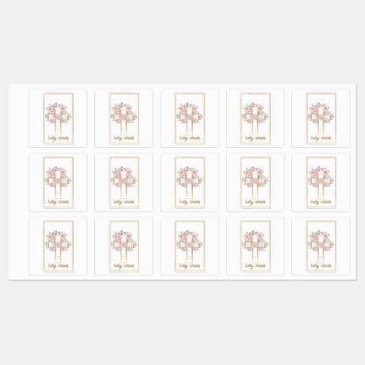 bloemenkruis Heilig Water Labels (Vel)