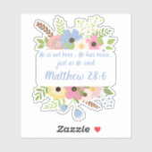 Bloemenkruis Hij is verrezen met Pasen Sticker (Vel)