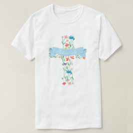 Bloemenkruis Johannes 3:16 Unisex T-shirt