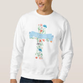 Bloemenkruis Johannes 3:16 Unisex Trui (Voorkant)