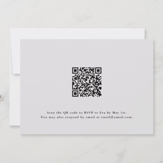 Bloemenkruis Moederzegening QR Code Rsvp Kaart (Achterkant)