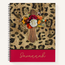 Bloemenkruis op luipaardprint