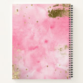 Bloemenkruis op roze Waterverf Notitieboek (Achterkant)