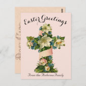  Bloemenkruis  Paasreligieus Briefkaart (Voorkant / Achterkant)