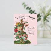 Bloemenkruis  paasreligieuzen briefkaart (Staand voorkant)