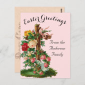 Bloemenkruis  paasreligieuzen briefkaart (Voorkant / Achterkant)