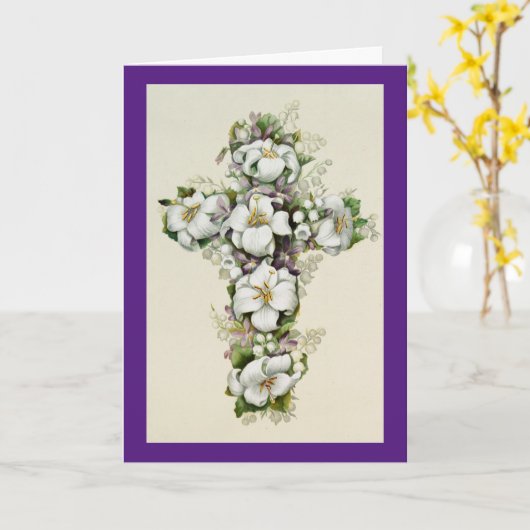  Bloemenkruis Pasen Kaart (Gele Bloem)