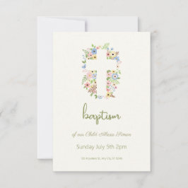 Bloemenkruisdoop RSVP – Zachte pastel Kaartje