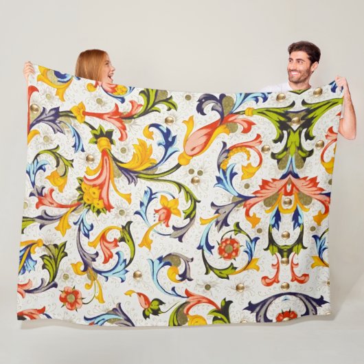 BLOEMENKRULLEN UIT DE FLORENTIJNSE RENAISSANCE, BL FLEECE DEKEN (In situ)