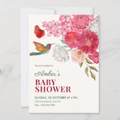 Bloemenkunst baby shower kaart (Voorkant)