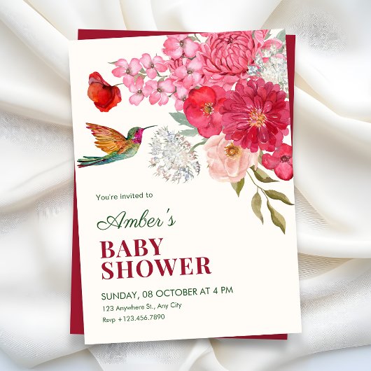 Bloemenkunst baby shower kaart
