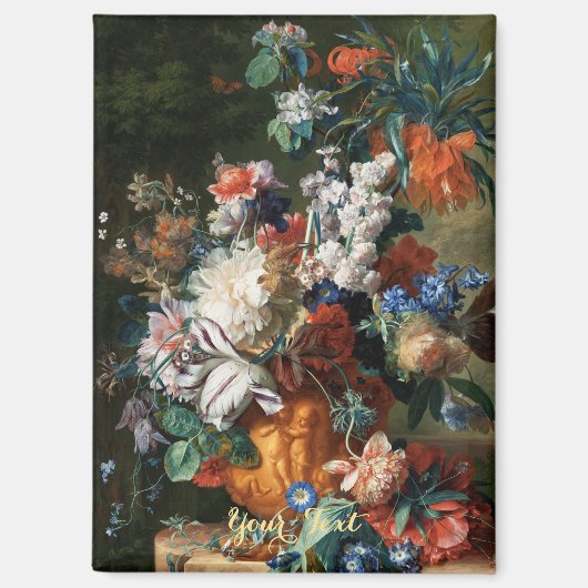 Bloemenkunst Bloemen Olieverfschilderij Monogram Magneet (Voorkant)