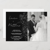 Bloemenkunst bruiloft uitnodigingen met foto (Voorkant / Achterkant)