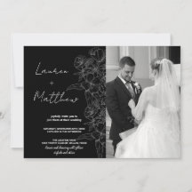 Bloemenkunst bruiloft uitnodigingen met foto