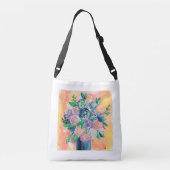 Bloemenkunst canvas tas (Achterkant)