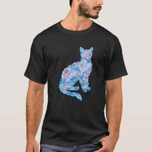 bloemenkunst Cat French Flowers Fleur Garden T-shirt