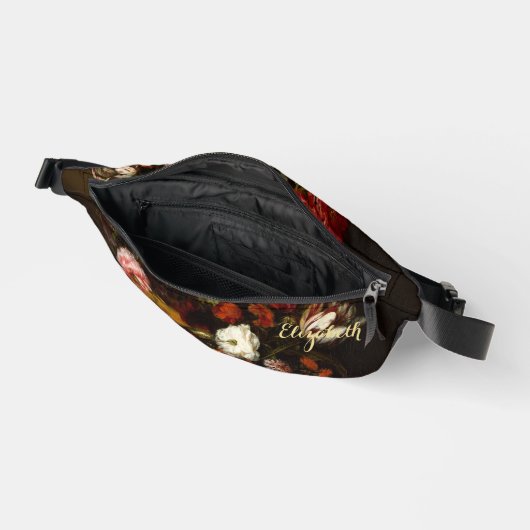 Bloemenkunst Goud Monogram Taille Crossbody Heuptasje (Open)