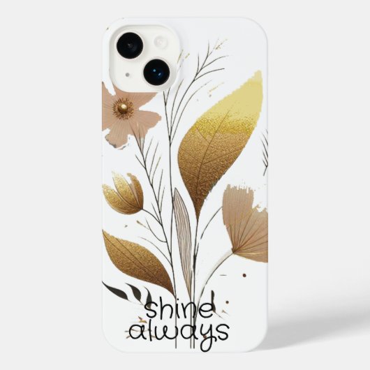 Bloemenkunst in gouden vector afbeelding iPhone hoesje (Achterkant)