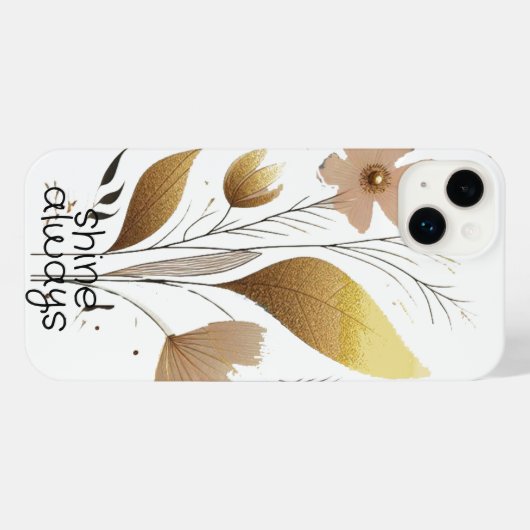 Bloemenkunst in gouden vector afbeelding iPhone hoesje (Achterkant horizontaal)