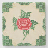  bloemenkunst Majolica Nouveau Architectuur Stenen Onderzetter (Voorkant)