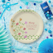 Bloemenkunst met crème papieren bordje (Feest)