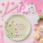 Bloemenkunst met crème papieren bordje (Feest)