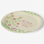 Bloemenkunst met crème papieren bordje (Gekanteld)