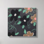Bloemenkunst met zwart canvas afdruk (Voorkant)