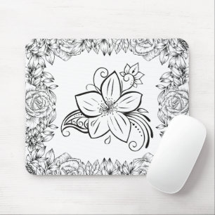 Bloemenkunst, Monochrome schoonheid Muismat
